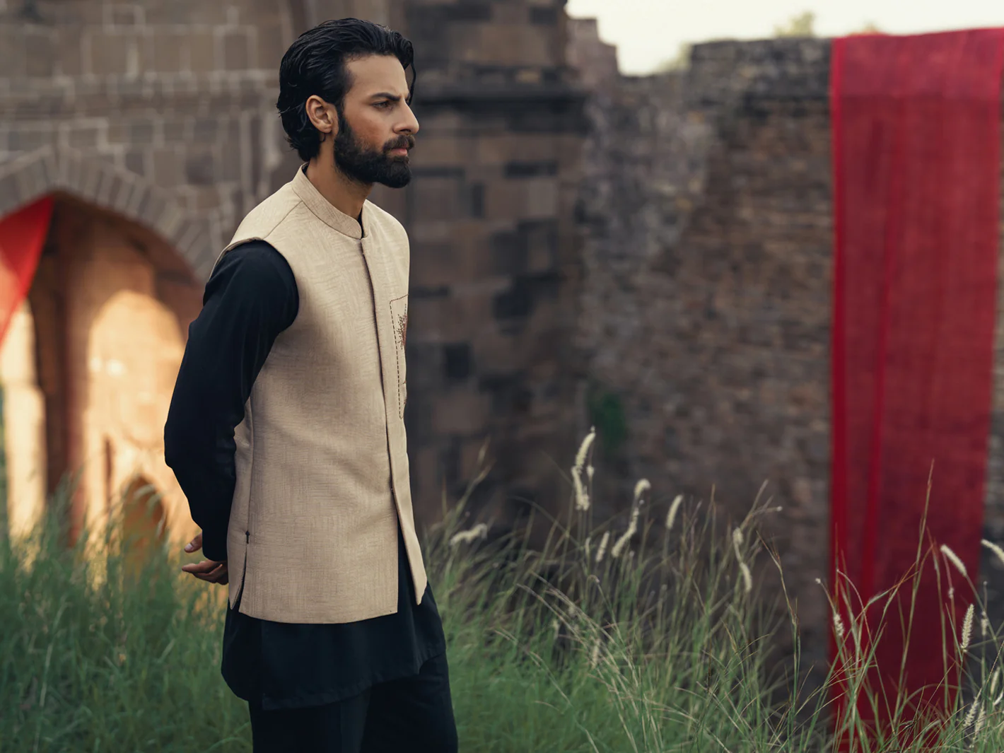 Beige Waistcoat - AL-WC-596A - Image 7