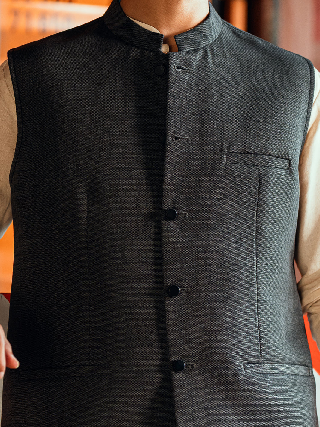 Charcoal Grey Waistcoat - AL-WC-597 - Image 4