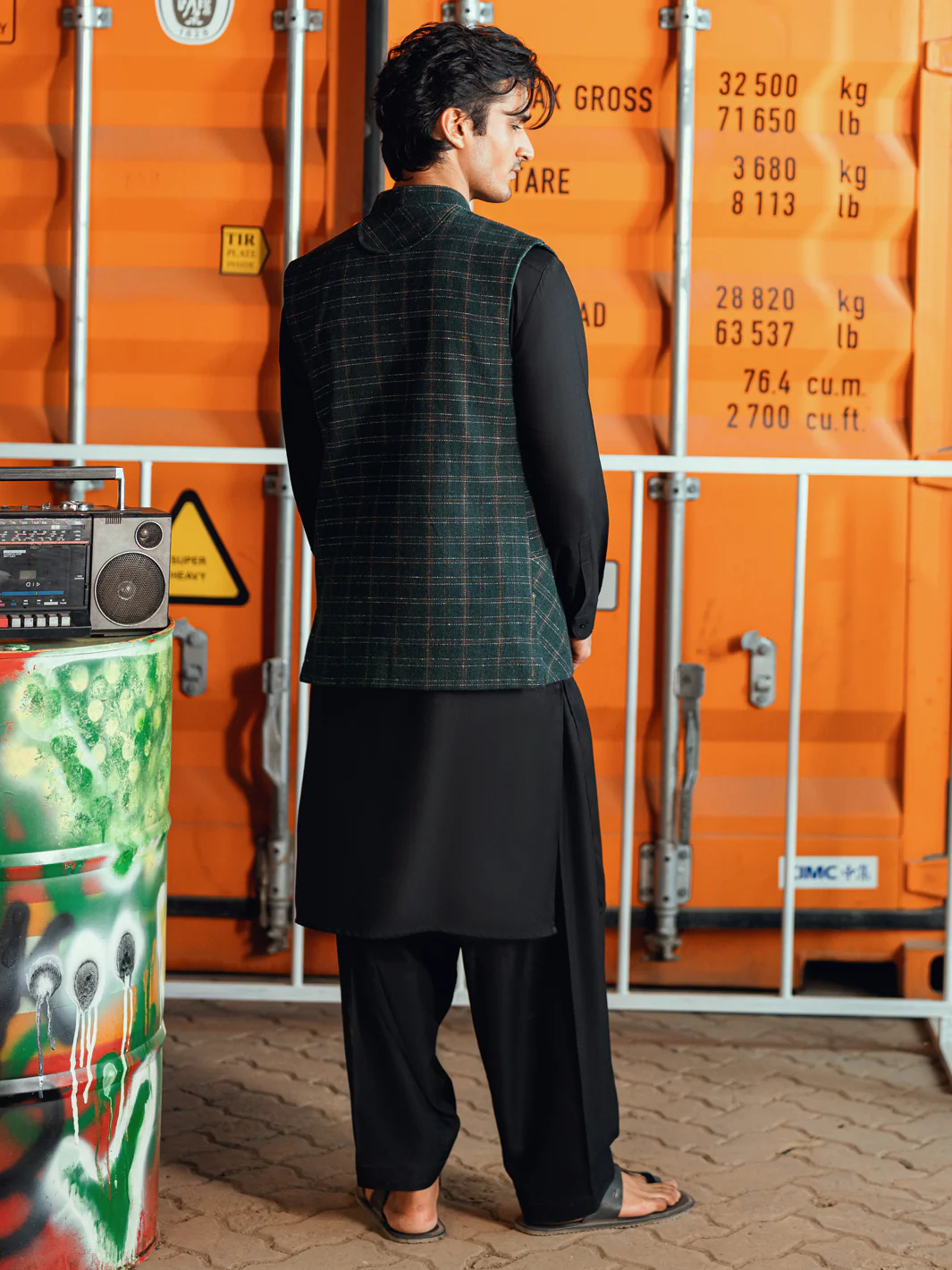 Dark Green Waistcoat - AL-WC-598B - Image 3