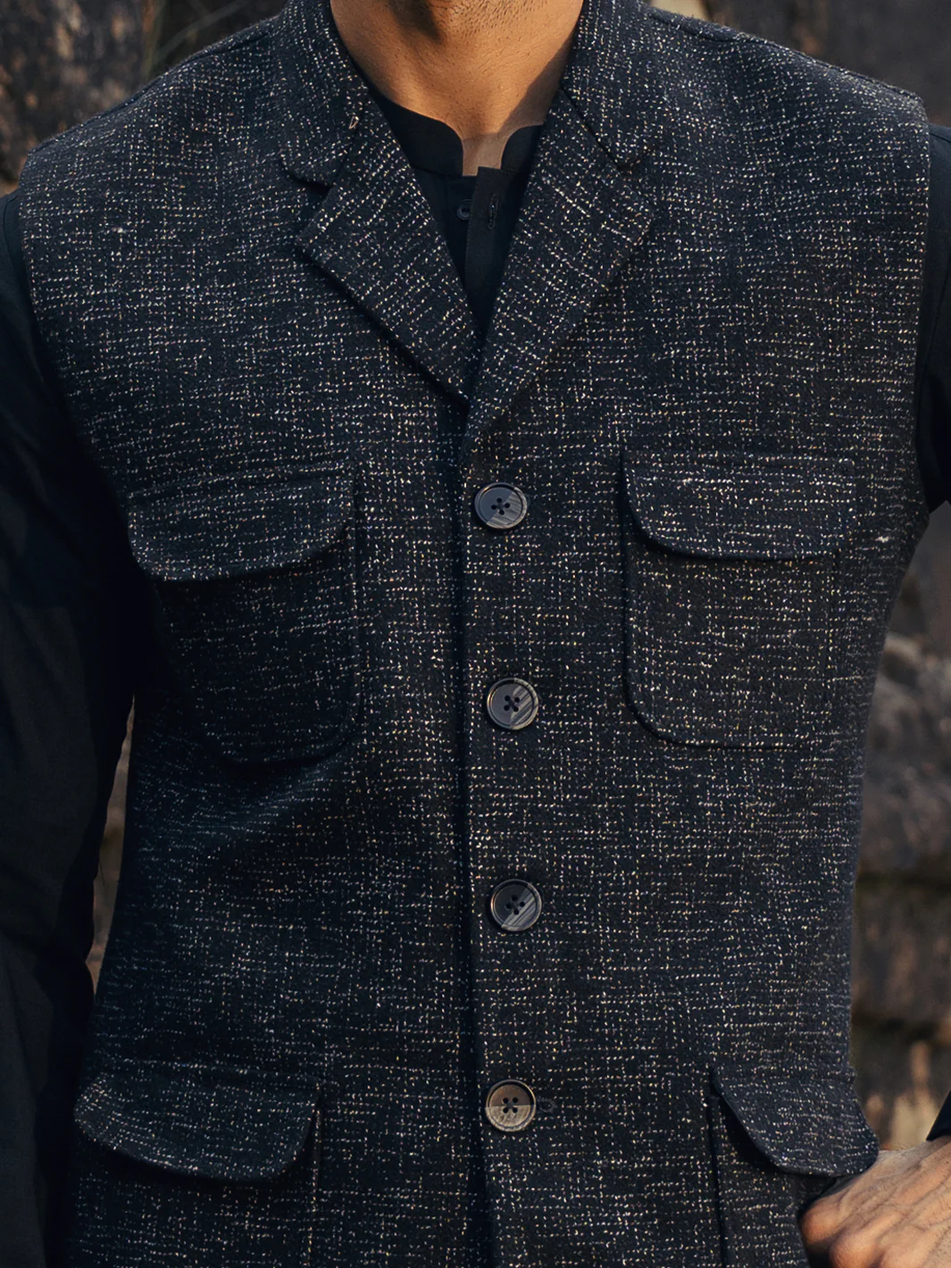 Black Waistcoat - AL-WC-599 - Image 4