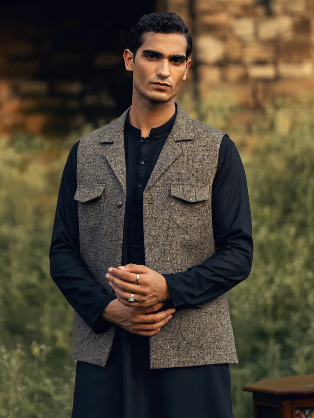 Olive Green Waistcoat - AL-WC-603 - Image 2