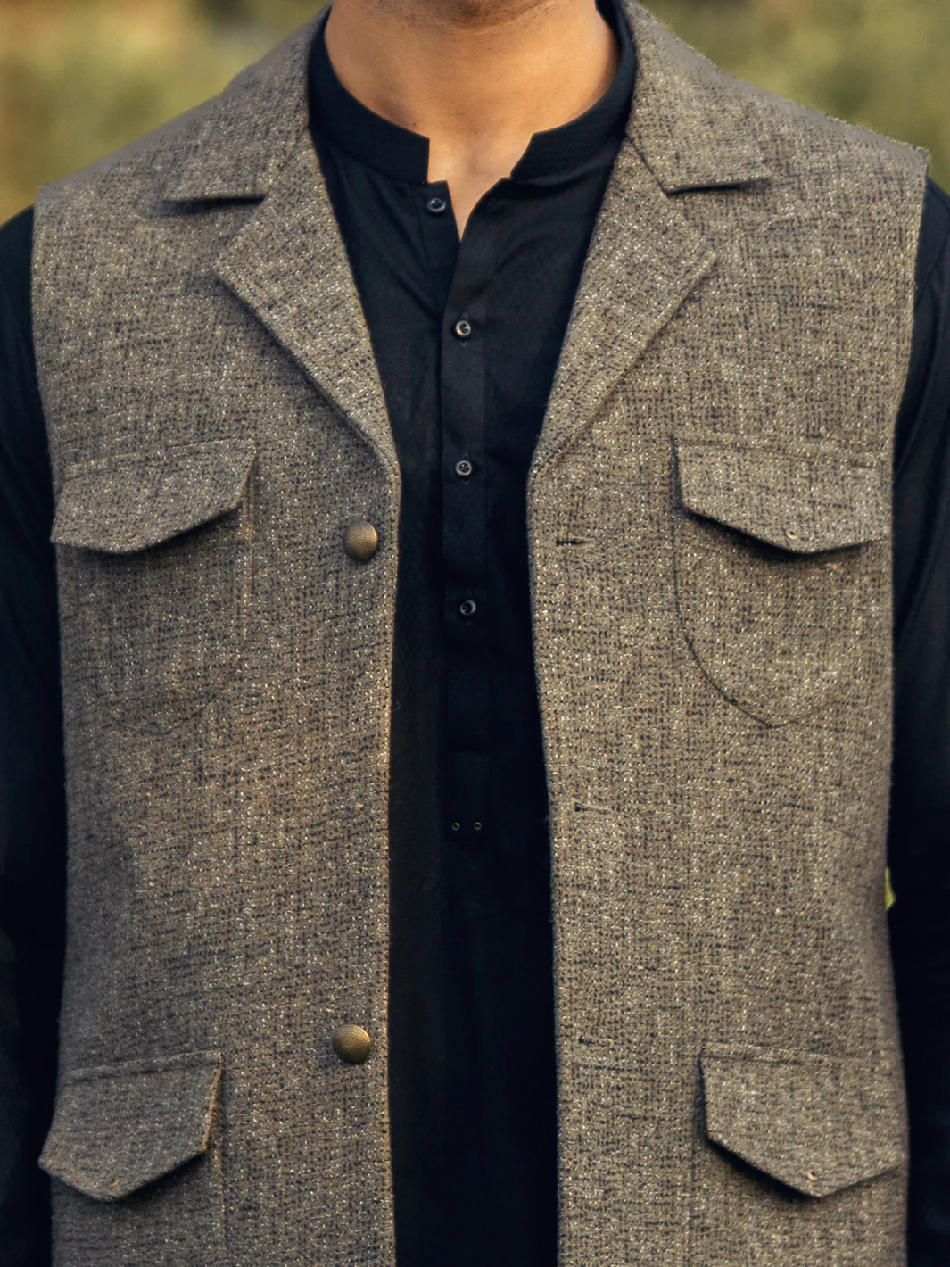 Olive Green Waistcoat - AL-WC-603 - Image 6