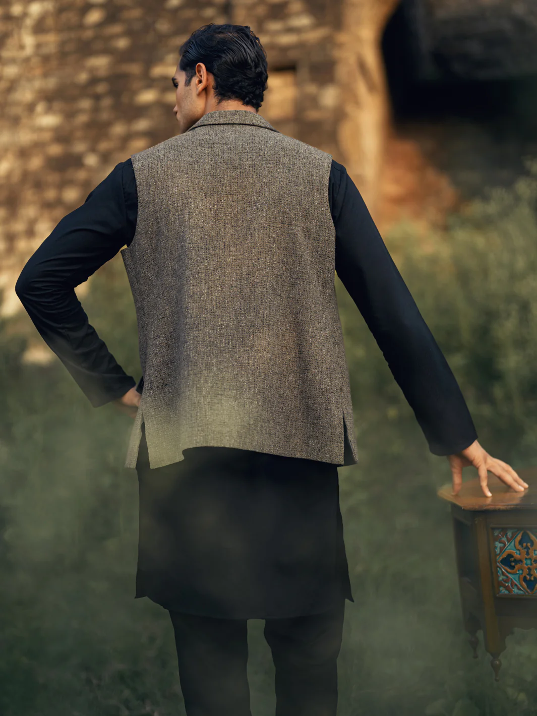 Olive Green Waistcoat - AL-WC-603 - Image 7