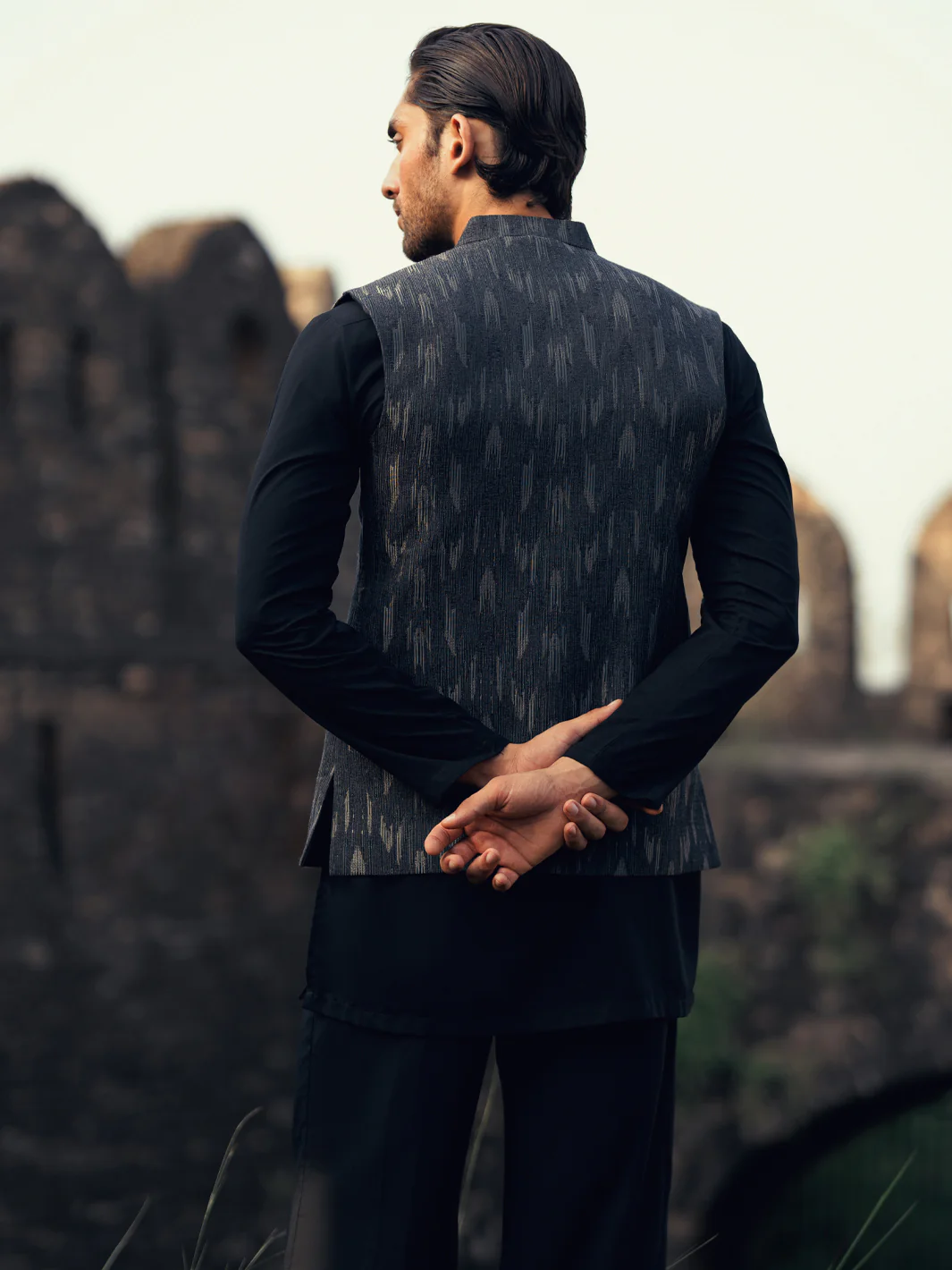 Charcoal Grey Formal Waistcoat - AL-WC-606 - Image 3