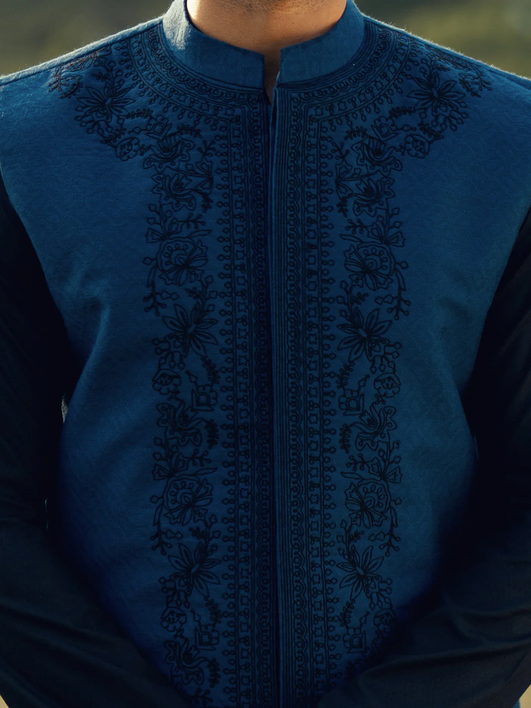 Blue Formal Waistcoat - AL-WC-609 - Image 3