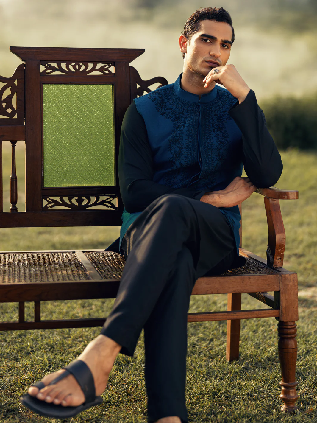 Blue Formal Waistcoat - AL-WC-609 - Image 4