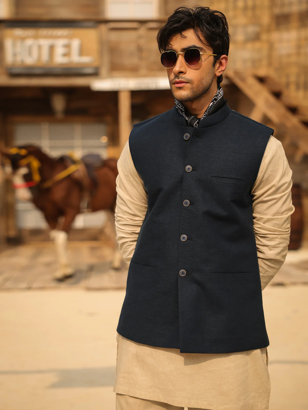 Navy Blue Waistcoat - AL-WC-632 - Image 5
