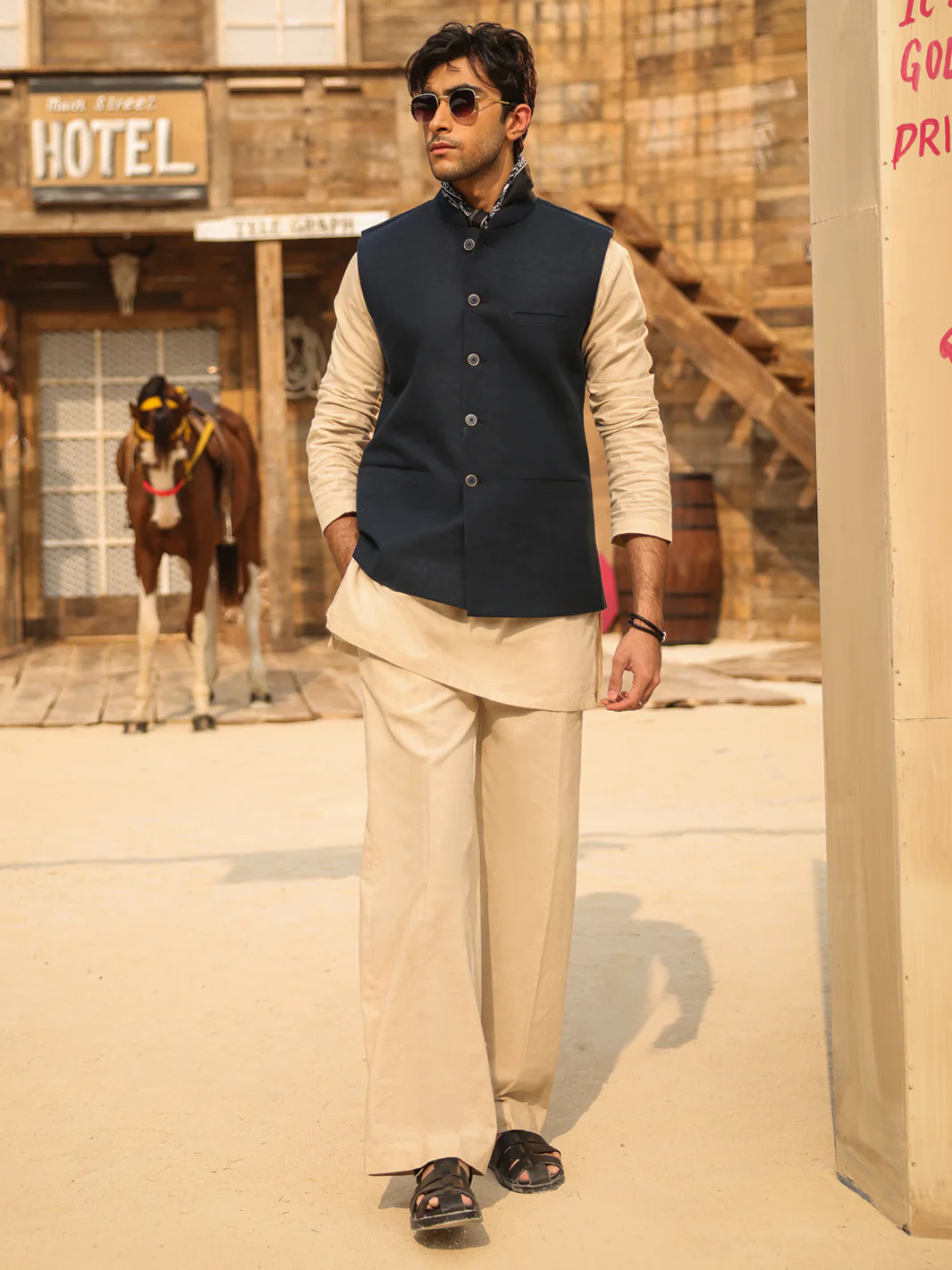 Navy Blue Waistcoat - AL-WC-632 - Image 6