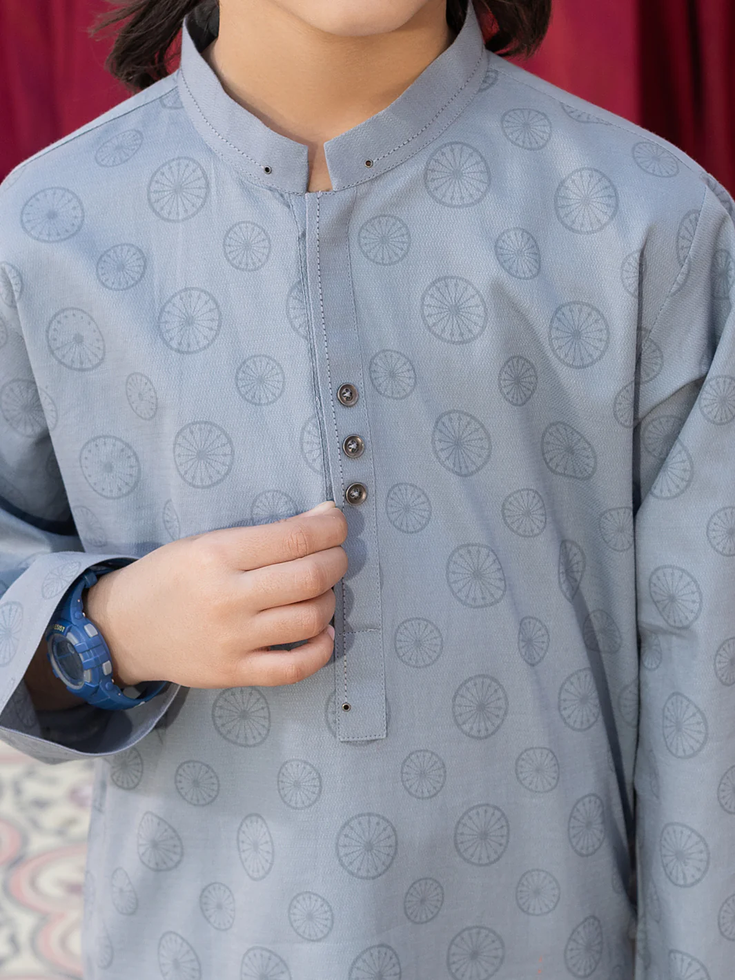 Light Grey Blended Kurta Trouser - ALBY-KT-007 - Image 3