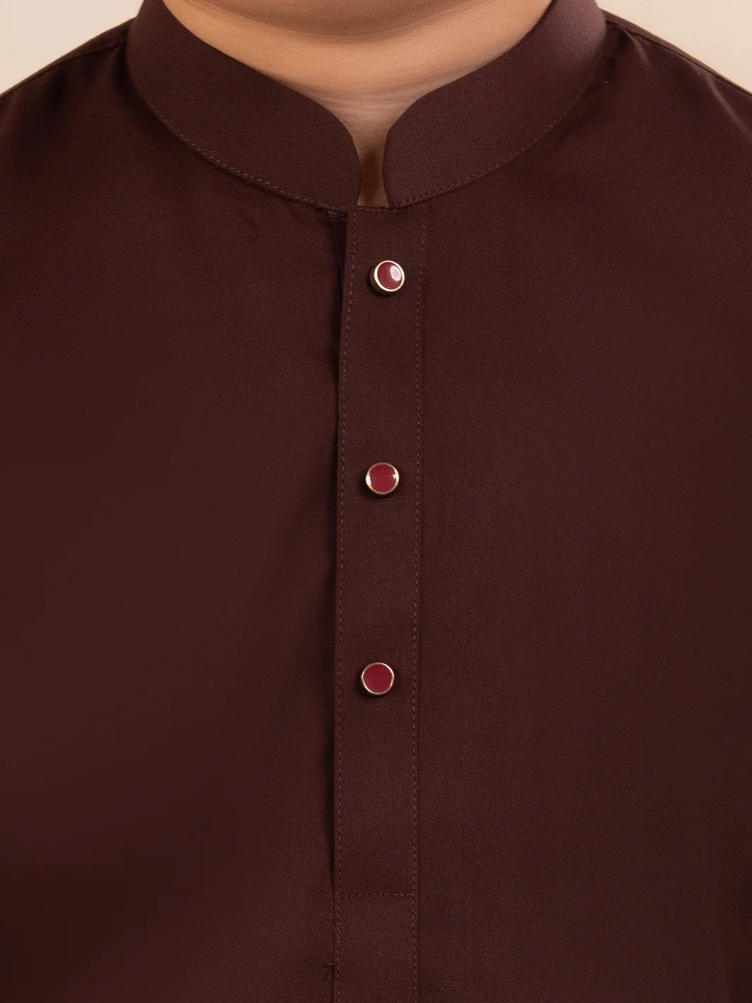 Maroon Plain Kameez Shalwar - ALBYET-KS-006 - Image 4