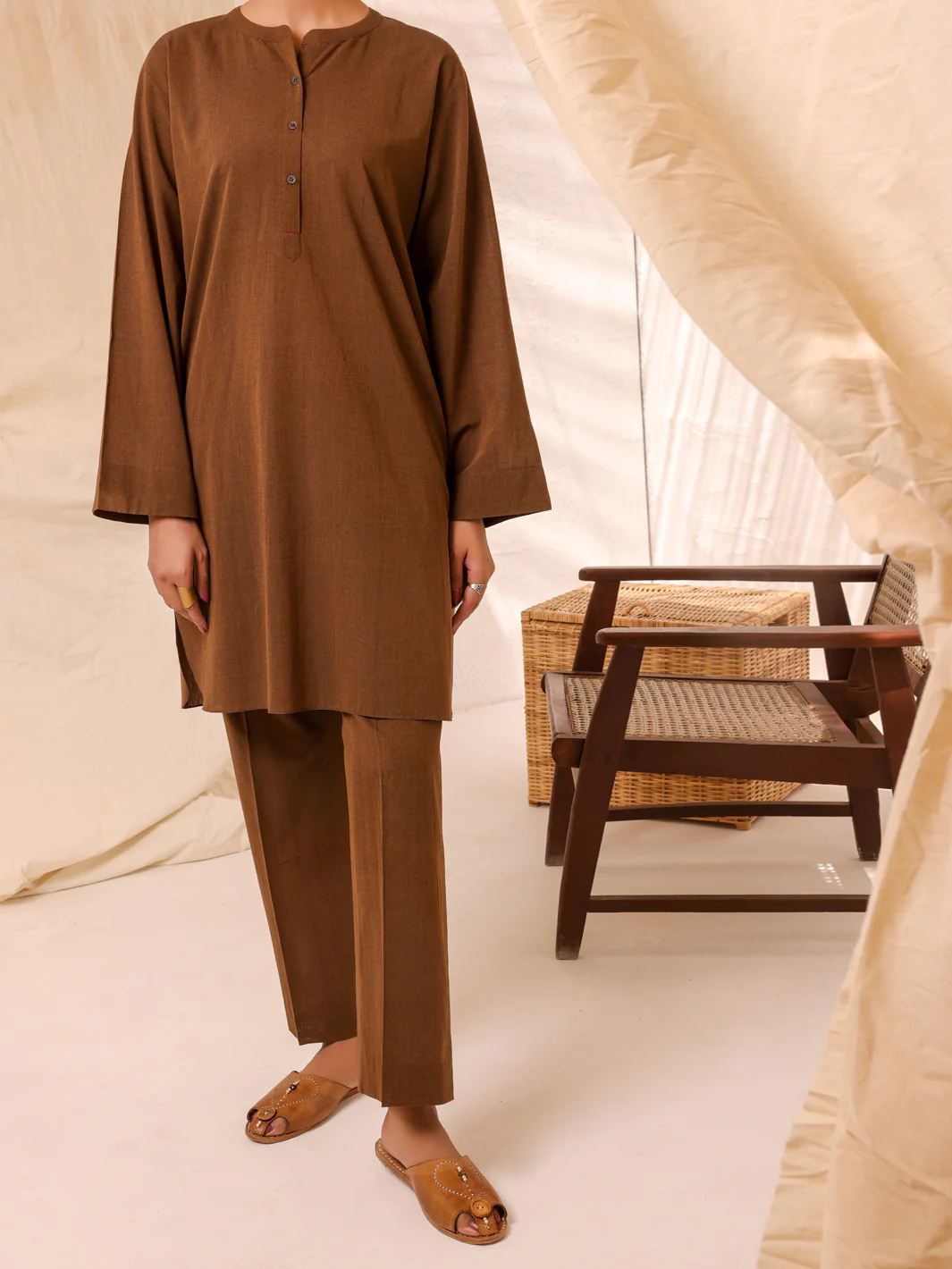 Brown Cotton 2Pc Stitched - ALCR-2PS-LKS-1039