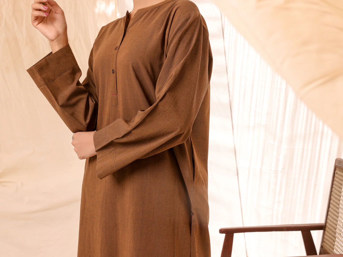 Brown Cotton 2Pc Stitched - ALCR-2PS-LKS-1039 - Image 5