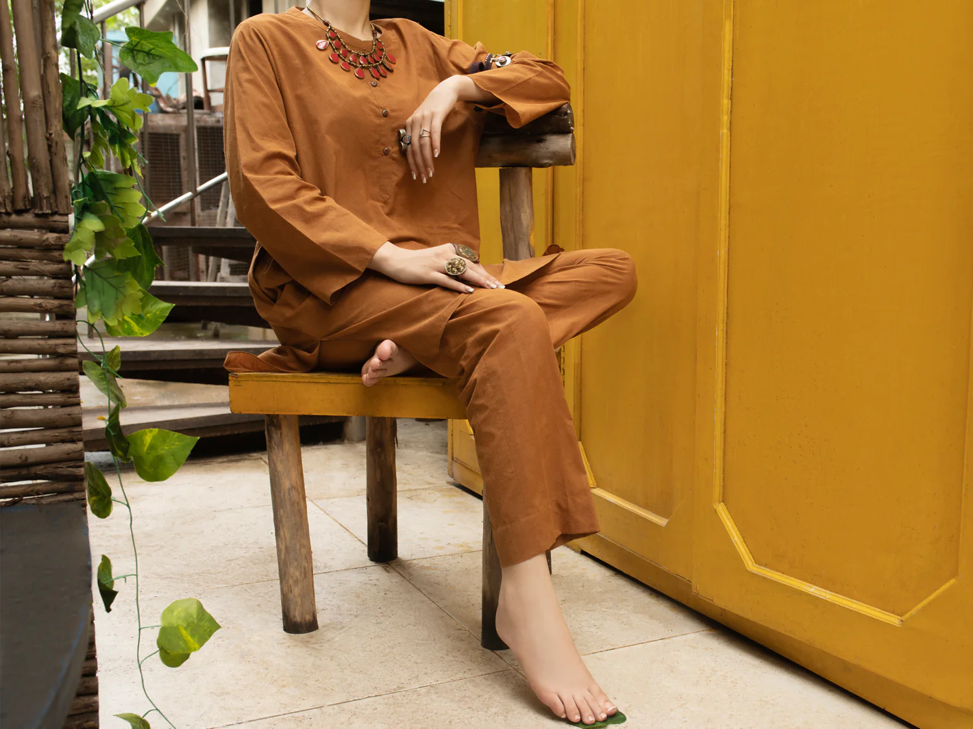 Brown Cotton 2Pc Stitched - ALCR-2PS-LKS-1067 - Image 5