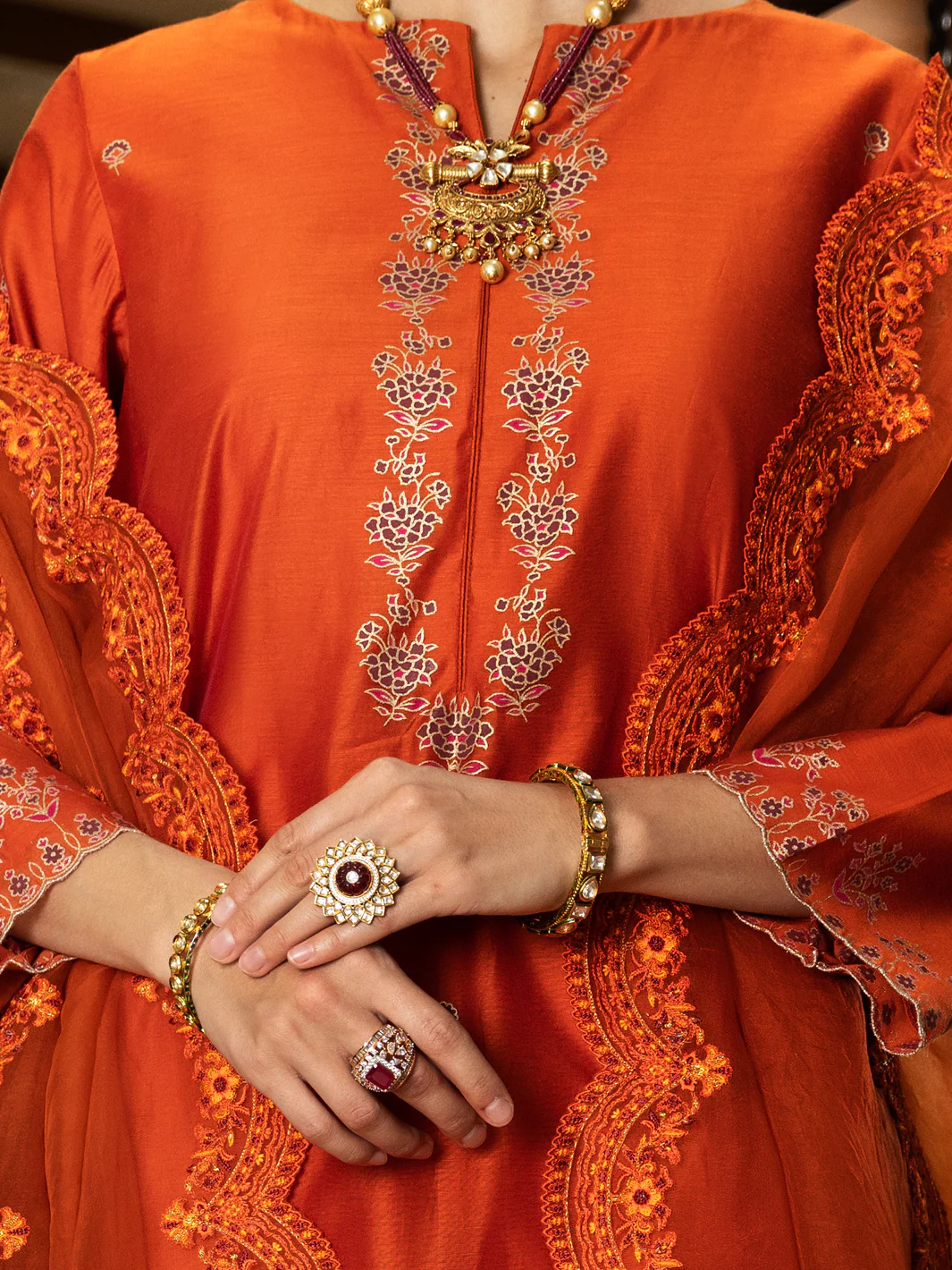 Orange 2Pc Stitched - ALCR-2PS-LKS-1073 - Image 3