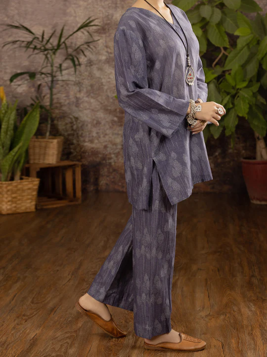 Blue Linen 2Pc Stitched - ALCR-2PS-LKS-1102 - Image 3
