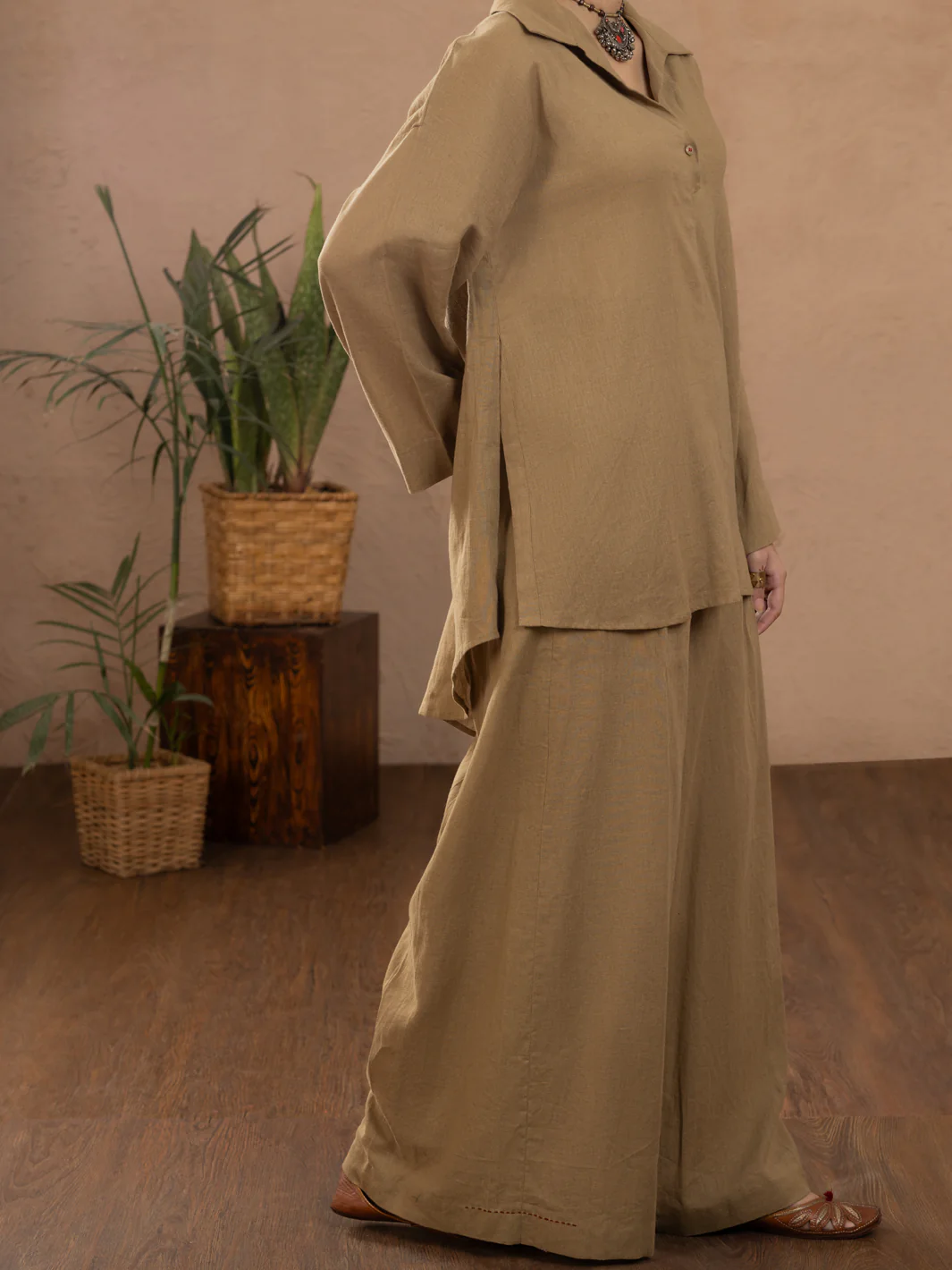 Khaki Linen 2Pc Stitched - ALCR-2PS-LKS-1110 - Image 4