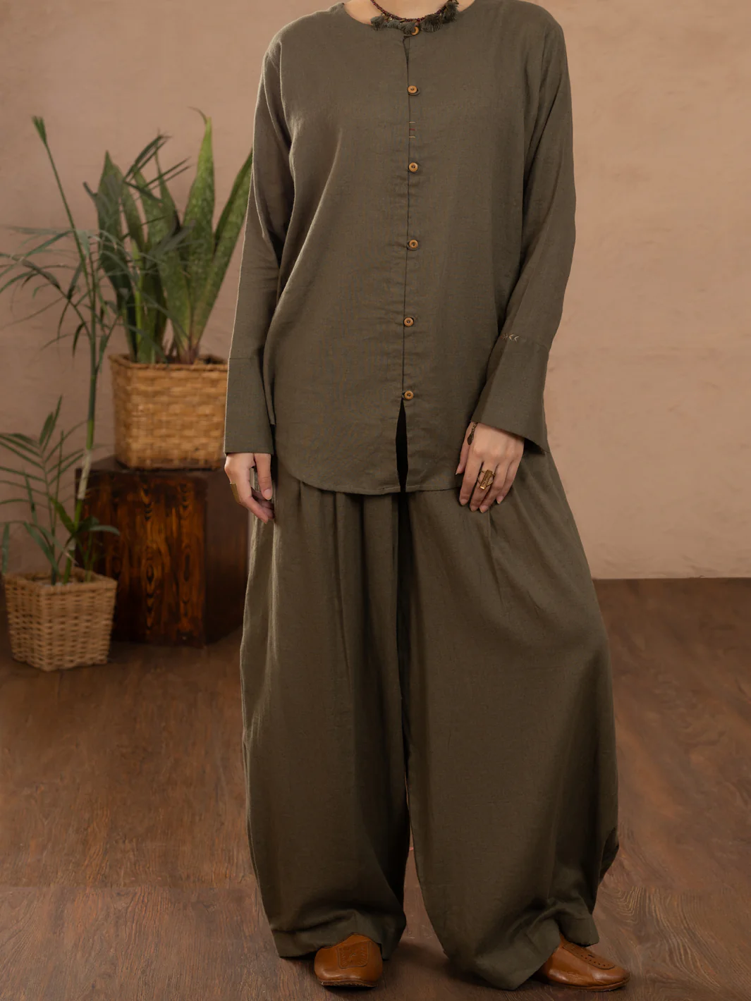 Green Linen 2Pc Stitched - ALCR-2PS-LKS-1112