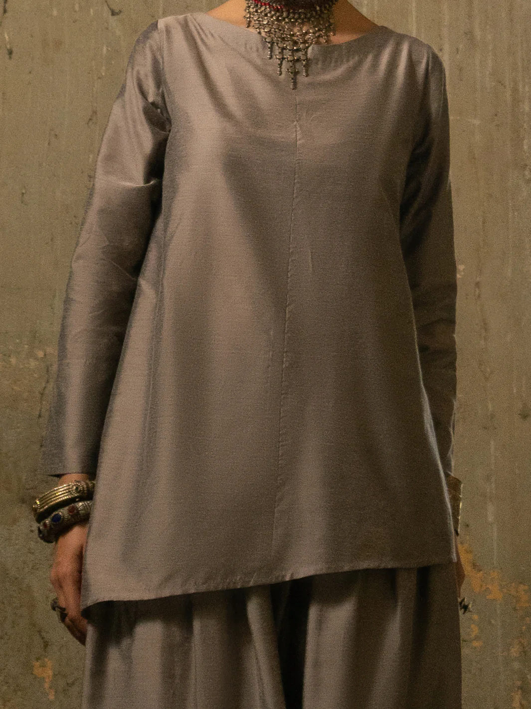 CHAANDI - Grey Yarn Dyed Stitched 2PC - ALCR-2PS-LKS-2846 - Image 3