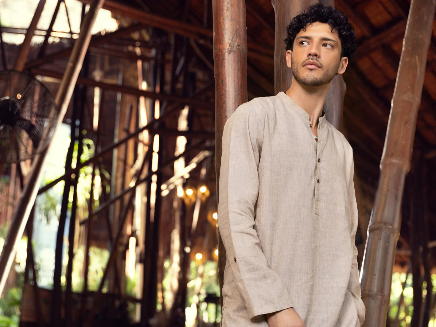 Beige Linen Short Kurta - ALCR-K-031 - Image 6