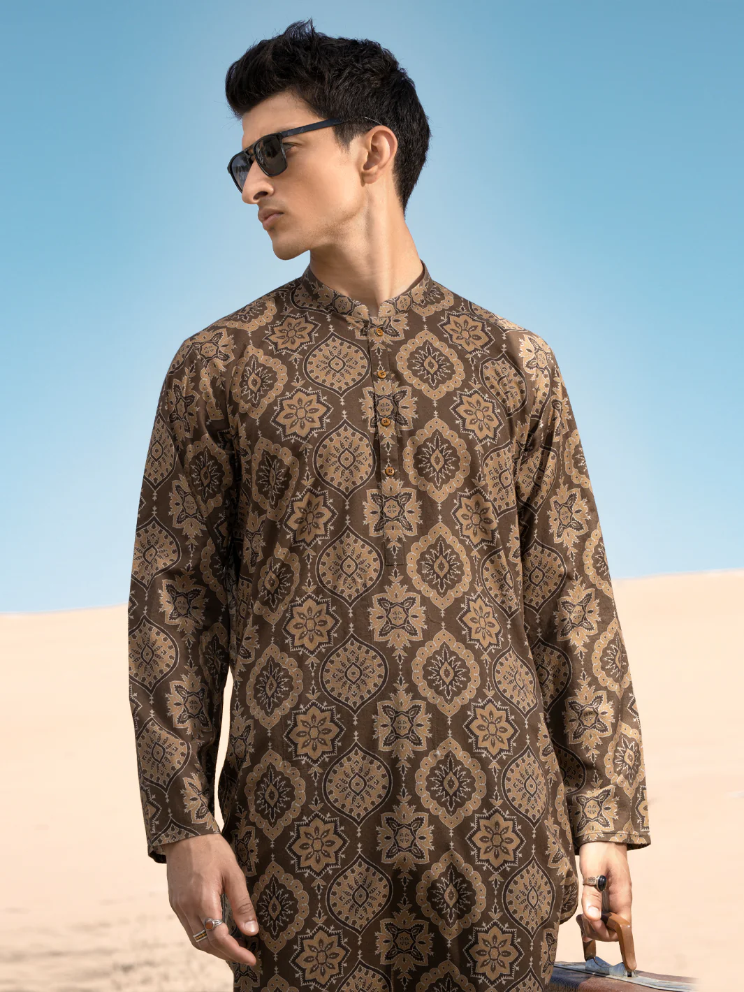 Green Linen Short Kurta - ALCR-K-039 - Image 5