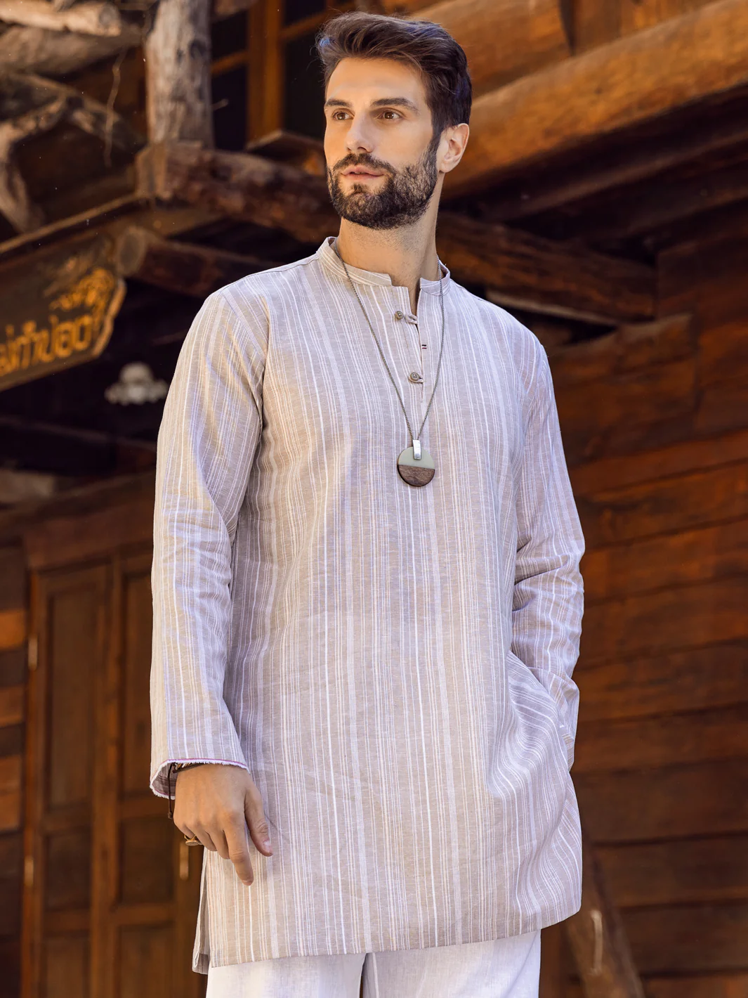 Khaki Kurta - ALCR-K-046 - Image 3