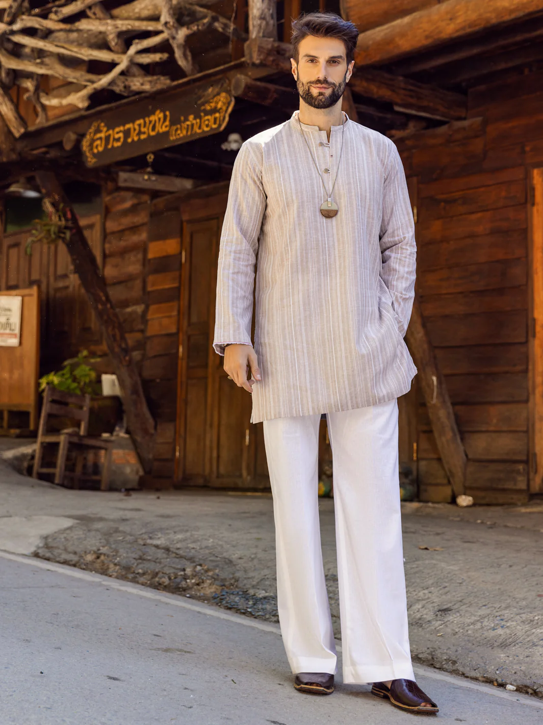 Khaki Kurta - ALCR-K-046 - Image 4