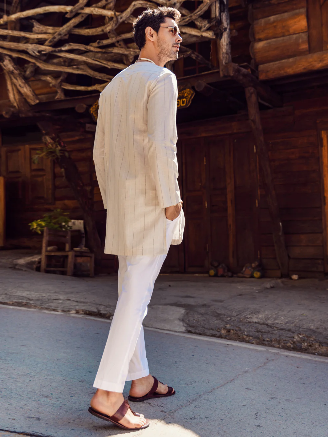 Cream Kurta - ALCR-K-047 - Image 3