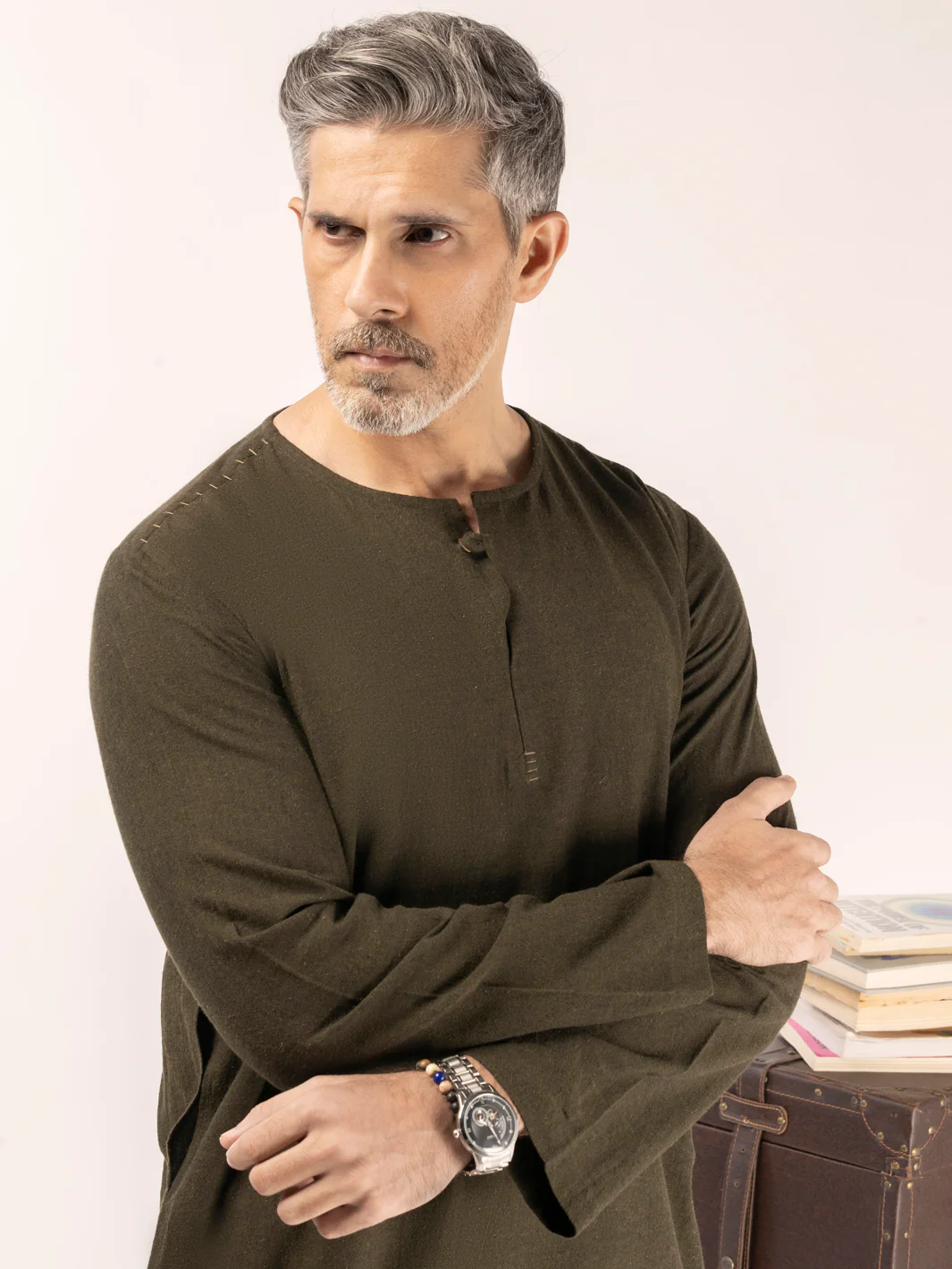Green Blended Kurta - ALCR-K-053 - Image 3