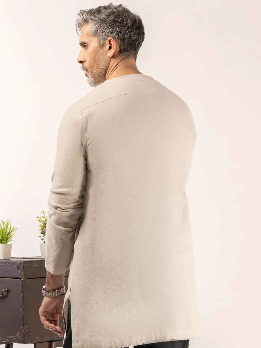 Off White Blended Kurta - ALCR-K-055 - Image 3