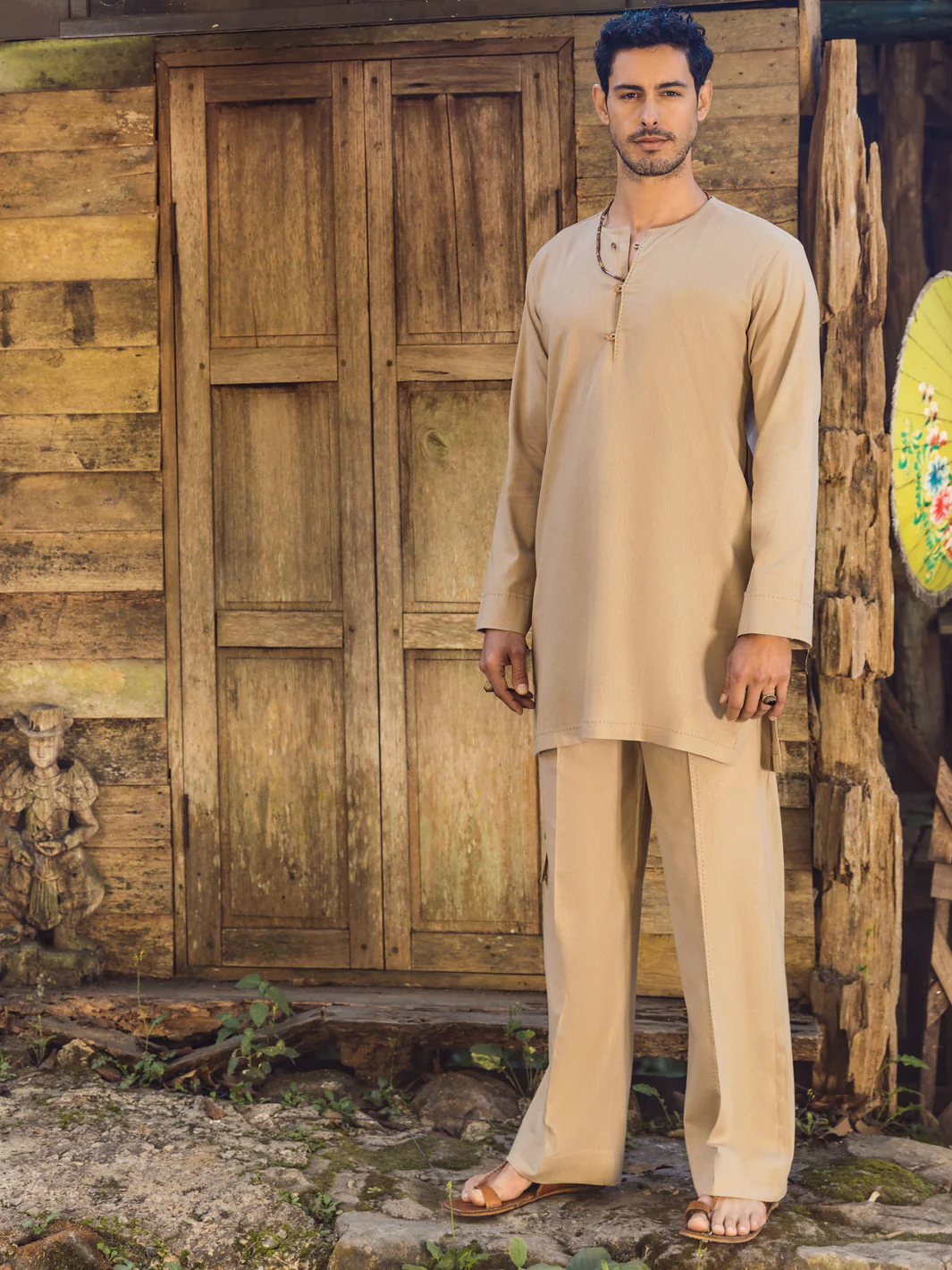 Sand Brown Kurta Trousers - ALCR-KT-002 - Image 3
