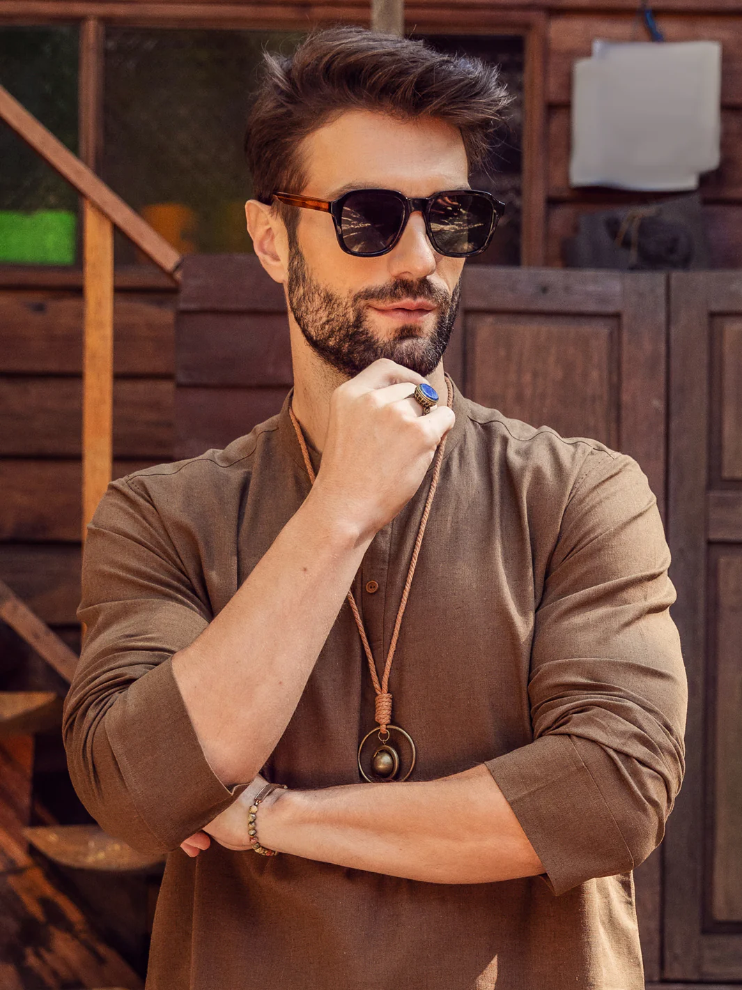 Brown Kurta Trousers - ALCR-KT-004 - Image 3