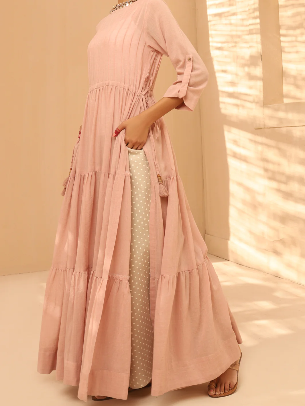 Pink Linen Tunic - ALCR-LK-1018 - Image 3