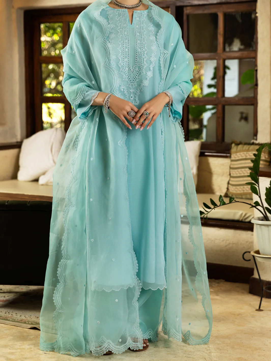 Ice Blue Kurti - ALCR-LK-1084