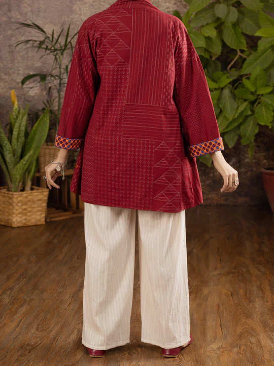 Maroon Kurti - ALCR-LK-1096 - Image 2