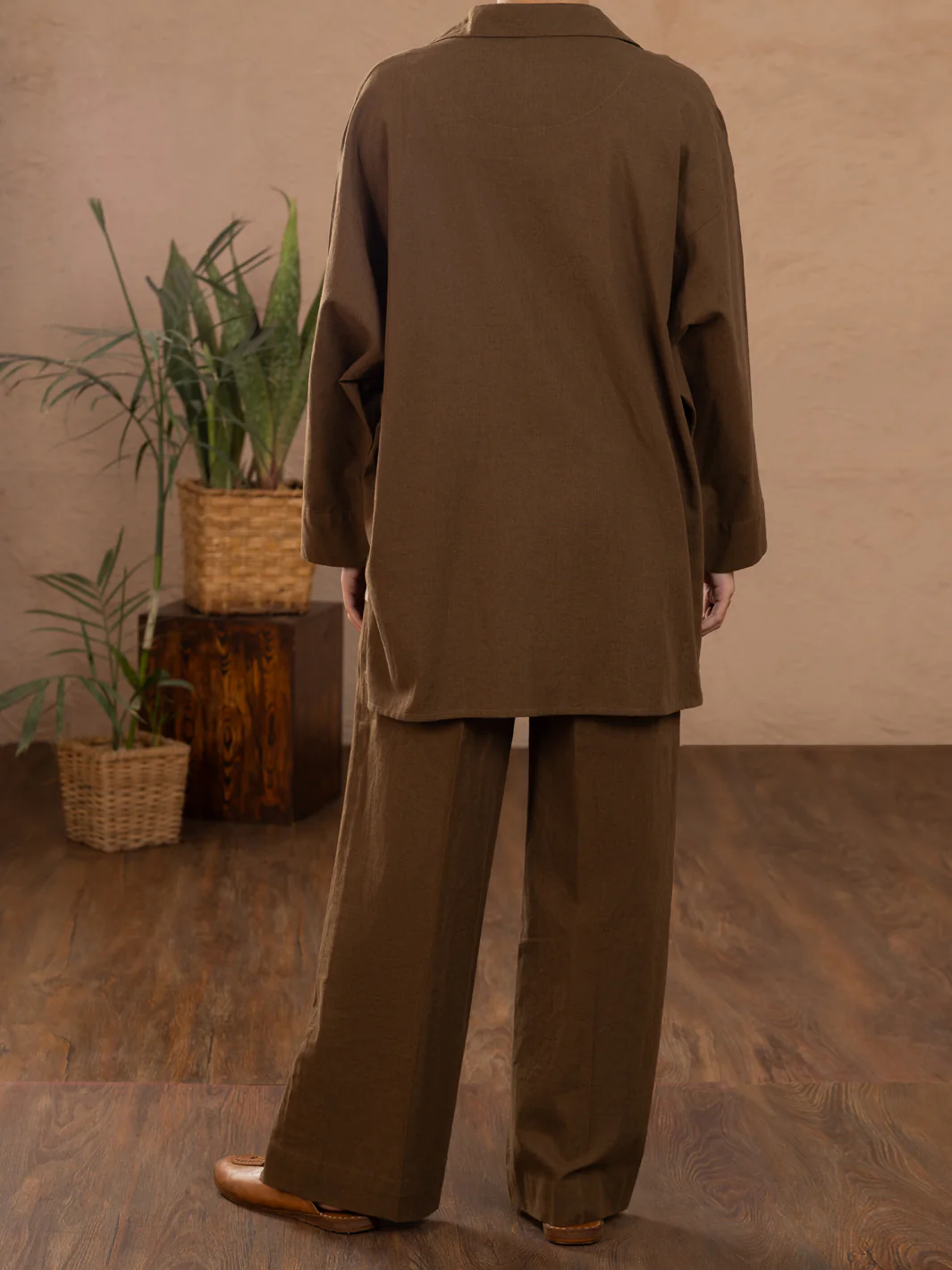 Brown Linen Tunic - ALCR-LK-1109 - Image 2