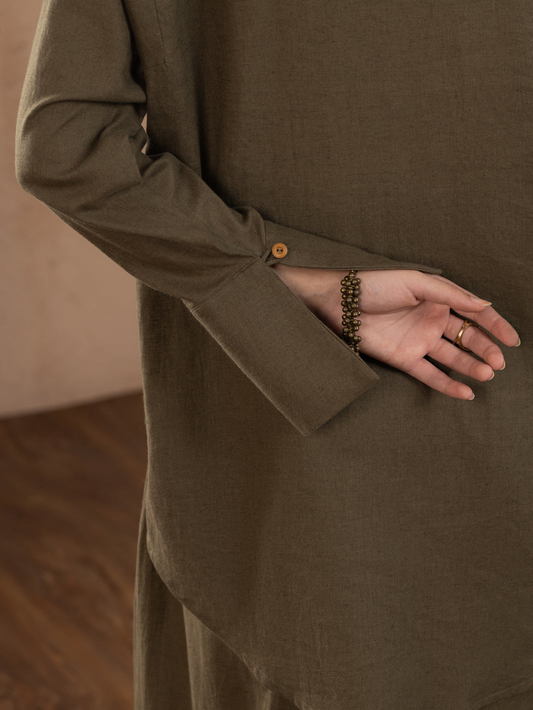 Green Linen Tunic - ALCR-LK-1112 - Image 4