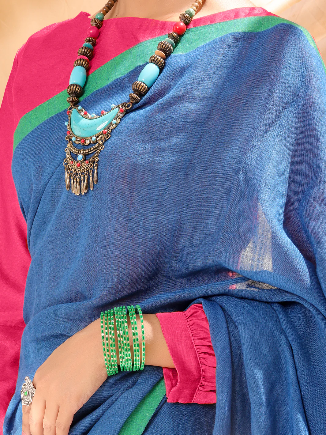 Blue Comrade Saree - ALCR-SR-1001 - Image 3