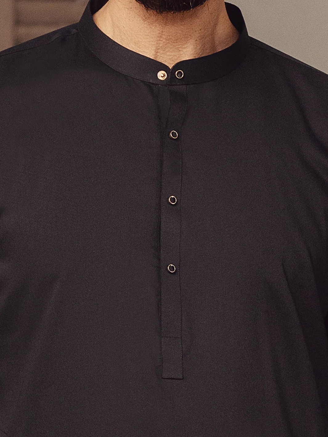Black Plain Kameez Shalwar - ALET-KS-3014-R1 - Image 3