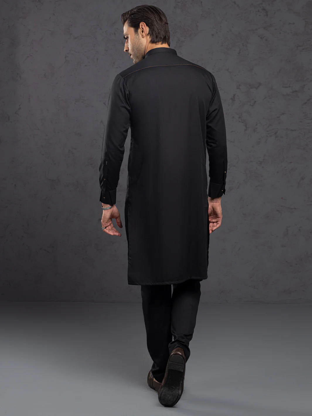 Black Plain Kurta Trousers - ALET-KT-1004-R4 - Image 4