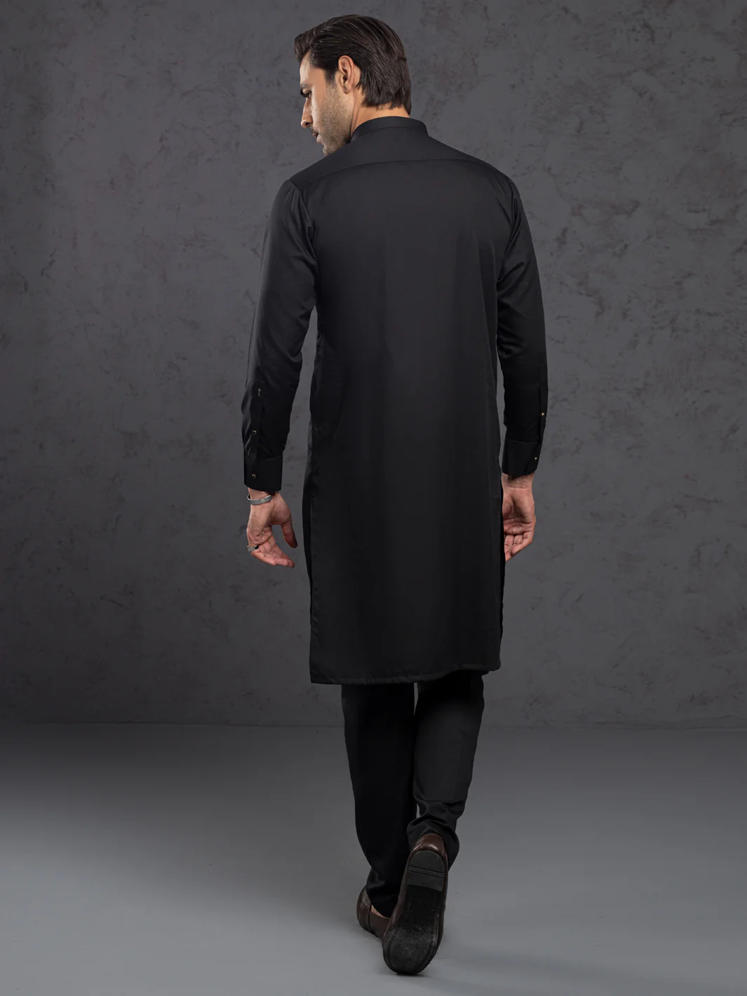 Black Plain Kurta Trousers - ALET-KT-3004 - Image 4