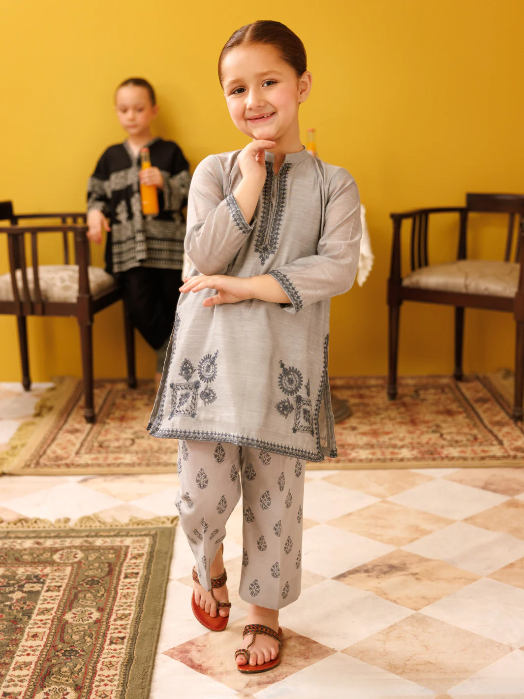 Grey Paper Cotton 2Pc Stitched - ALGR-2PS-LKS-1016