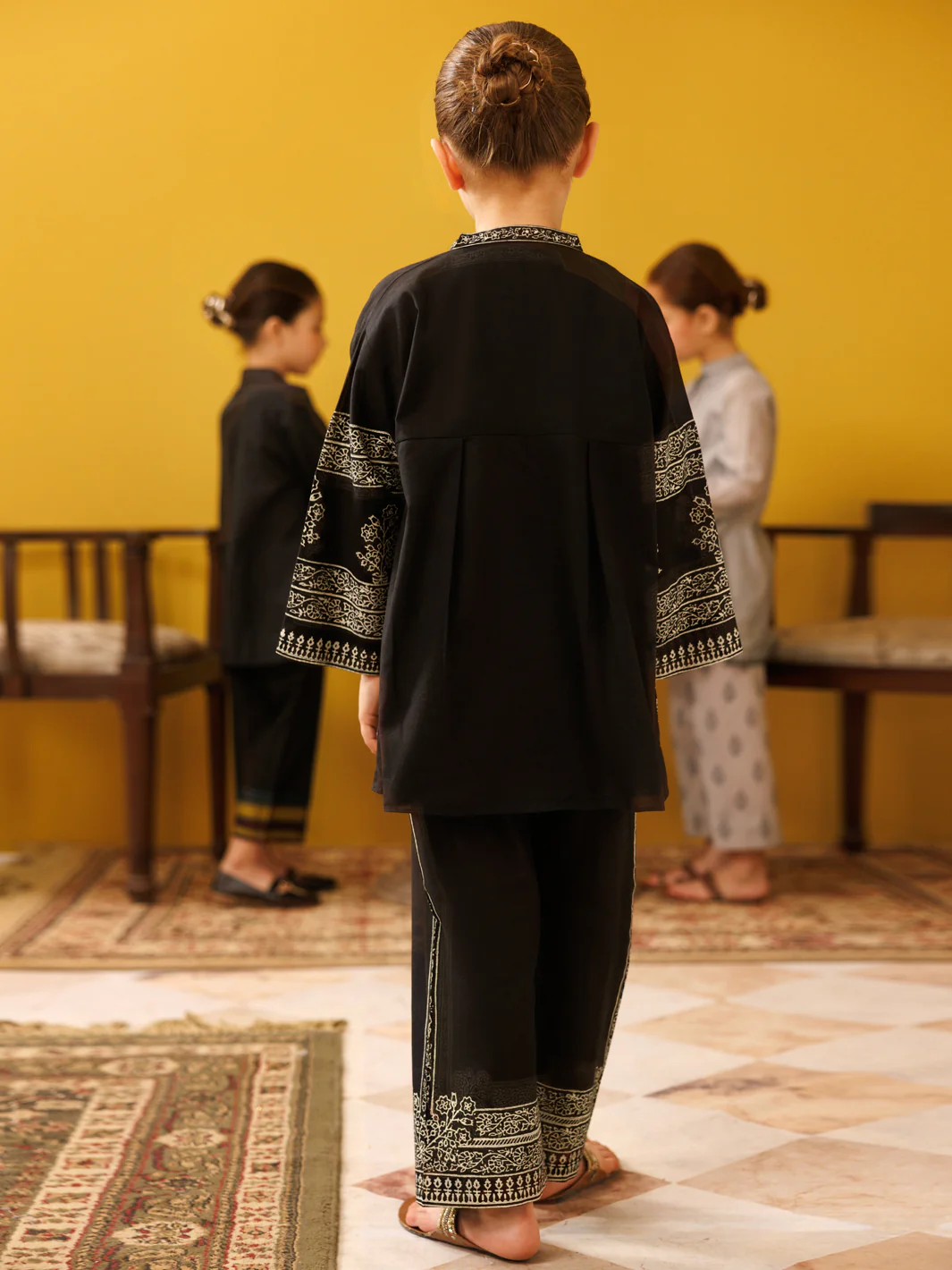Black Cambric 2Pc Stitched - ALGR-2PS-LKS-1019 - Image 2