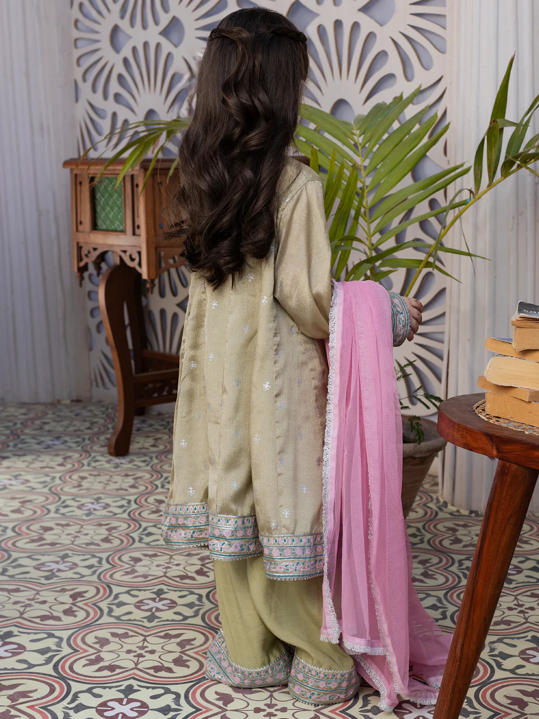 Mehndi Green Modal 2 Piece Stitched - ALGR-3PS-LS-008 - Image 2