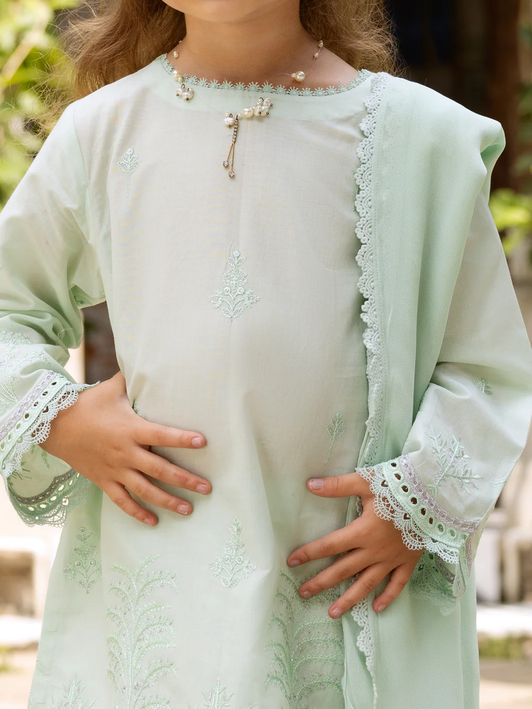 Pistachio Green Lawn 3Pc Stitched - ALGR-3PS-LS-019 - Image 2