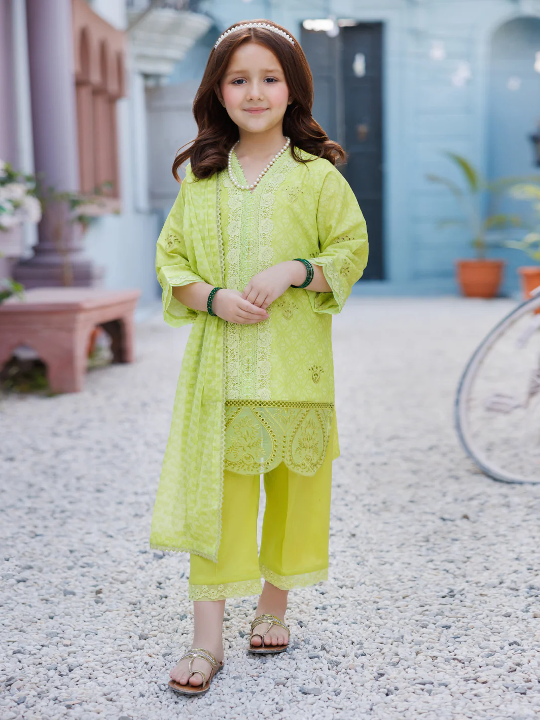 Parrot Green Lawn Formal 3Pc Stitched - ALGR-3PS-LS-036 - Image 3