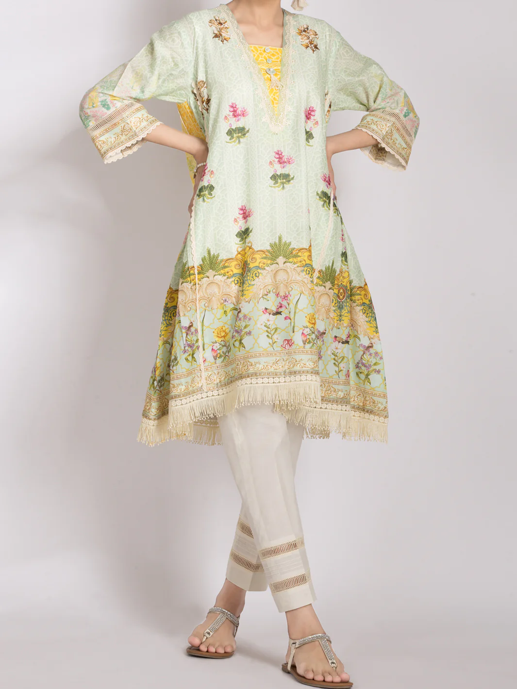 Pista Green Cambric 2Pc Unstitched - ALP-2PS-1001