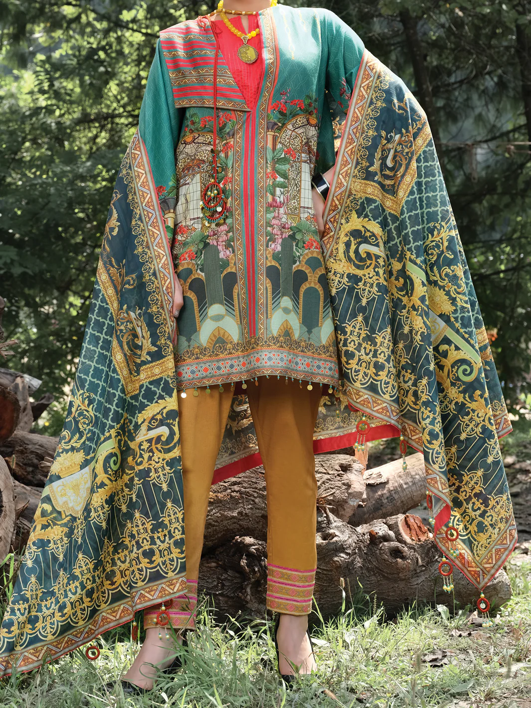 Green Cambric 2Pc Unstitched - ALP-2PS-1004