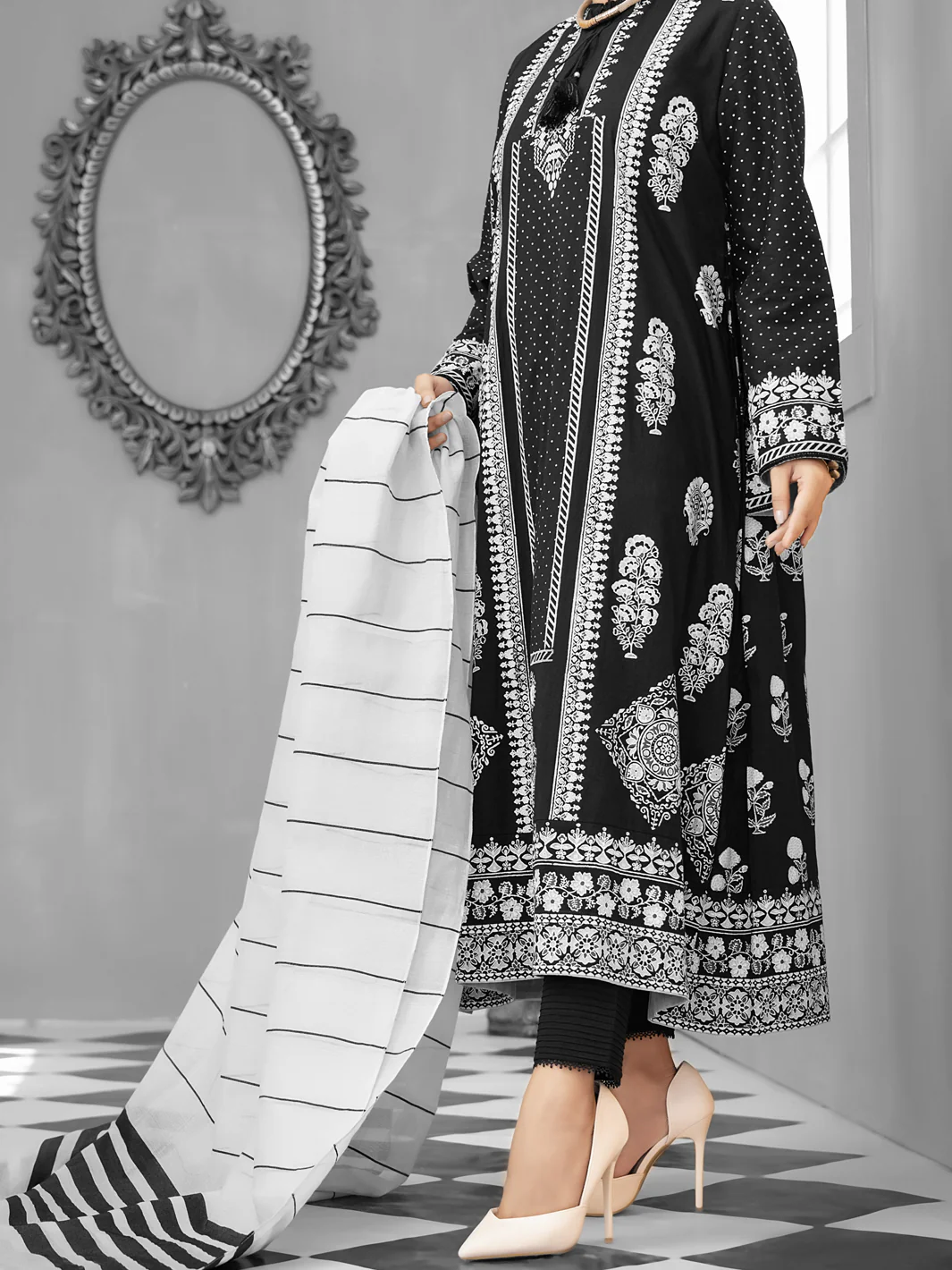 Black Lawn 2Pc Unstitched - ALP-1032