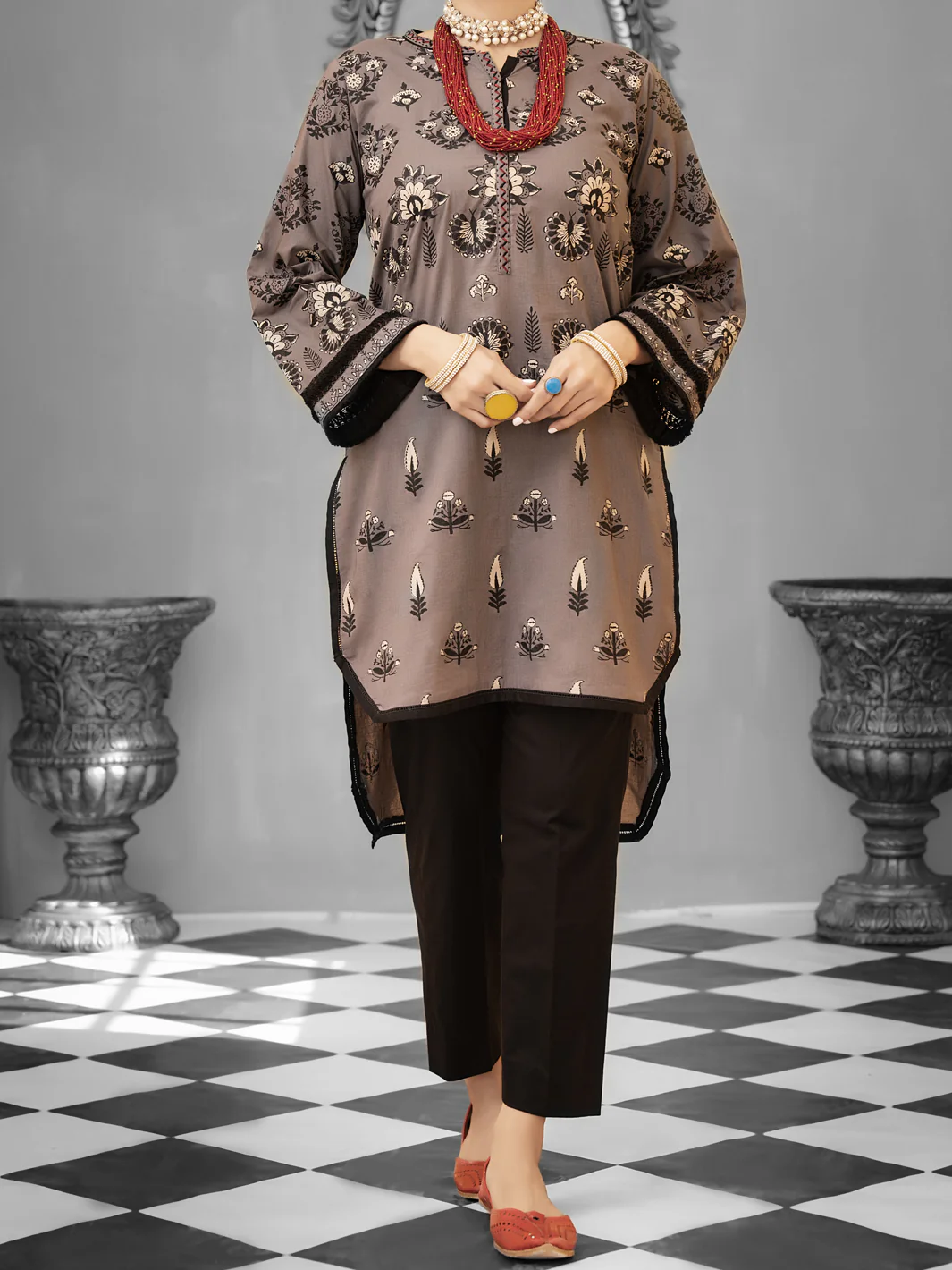 Grey Cambric 2Pc Unstitched - ALP-1033