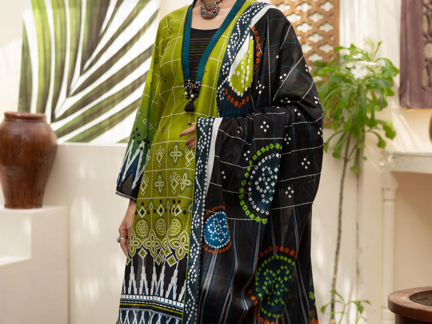 Green Cambric 2Pc Unstitched - ALP-2PS-1211 - Image 4